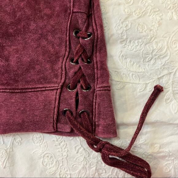 Madden NYC Stone Wash Lace Up Sweater size L - Picture 9 of 9